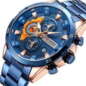 CURREN 8402 for Men Watch Sports Quartz Watches Full Steel Waterproof Chronograph Wristwatch Men Relogio Masculino