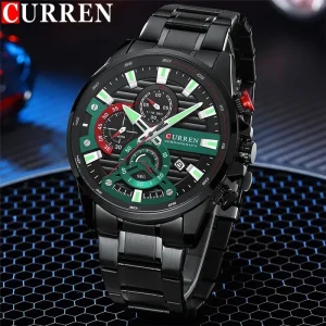 CURREN 8415 Men’s Quartz Watch Waterproof Chronograph Business Sports Bracelet Calendar Luminous