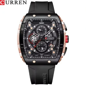 CURREN 8442 Men’s Luxury Sports Quartz Watch Waterproof with Luminous Hands 47mm Dial Wristwatch