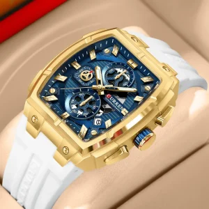 CURREN 8488 Men’s Watches Luxury Square Quartz Wristwatch Waterproof Luminous Chronograph Watch for Men Date Clock