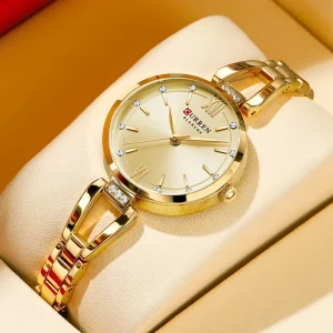 CURREN 9092 Luxury Women’s Watches Elegant Fashion Gold Stainless Steel Waterproof Female Quartz Wrist Watch