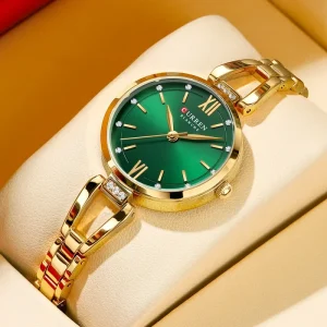 CURREN 9092 Quartz Watch Women Elegant Bracelet Stainless Steel Strap Rhinestone Fashion Ladies Simple Watch Gifts