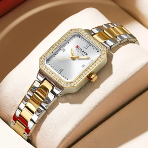 CURREN 9102 Fashion Quartz Woman’s Watch Reloj Femme Luminous Hands Luxury Diamond Stainless Steel Band Waterproof Women’s Watch