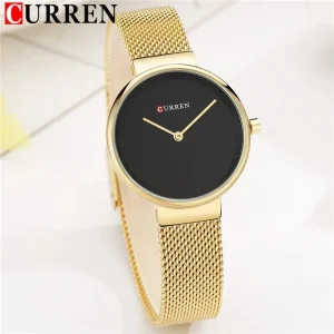 CURREN Simple Women’s Quartz Watch Casual Waterproof Wristwatch Luminous Stainless Steel Bracelet Luxury Watch for Women 9016