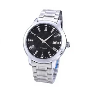 Calendar Diamond Fashion Timing Stainless Steel Waterproof Automatic Mechanical Watch for Men