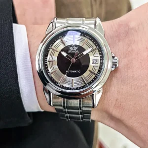 Calendar Men’s Stainless Steel Watch Strap Fully Automatic Mechanical Wristwatch Casual Business Luxury Watch