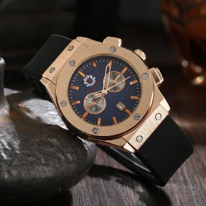 Calendar Silicone Strap Waterproof Quartz Watches Large Dial Sport Casual Men’s Wristwatches Fashion Men’s Watch
