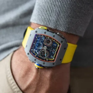 Carbon Fiber Case Titanium Chronograph 18k Rose Gold Quartz Movement Men’s Watch Rubber Strap