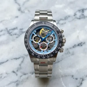 Carbon Fiber Sapphire Crystal Skeleton Watch Luminous Mechanism 40mm 30bar Waterproof 904L Steel ETA 4801