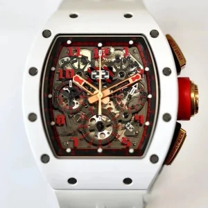 Carbon Fiber Tourbillon Watch Skeleton Back Design White Ceramic Case Mechanical Watch