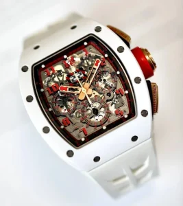 Carbon Fiber Tourbillon Watch Skeleton Back Design White Ceramic Case Mechanical Watch
