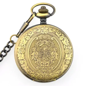 Carved Vintage Pocket Watch Classic Antique Carving Quartz Pocket Watches