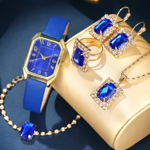 Casual Leather Quartz Watch for Women Square Luxury Business Design Rhinestone Jewelry Alloy Case Glass Dial