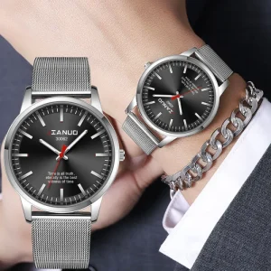 Casual Men’s 36mm Dial Network Steel Belt Sport Retro Watch with Quartz Movement in Stock Without Box