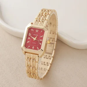 Casual Steel Strap Diamond-encrusted Ladies’ Watch Square Digital Starry Sky Mechanical Watch