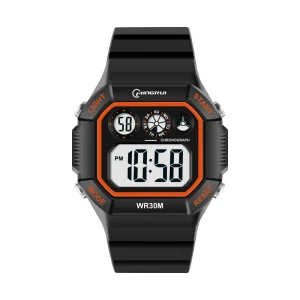 Charming Black Plastic Band Rectangle Dial Unique Watch Men Sport LED Digital Watches
