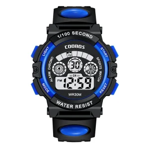 Children’s ABS Acrylic Band Multi function Colorful Light 3BAR Water Resistant Student Electronic Watch
