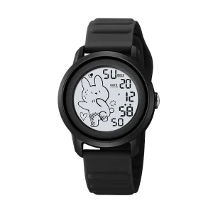 Children’s Design Rabbit Pattern Watch Boys and Girls Digital Watch Multifunctional Waterproof Watch