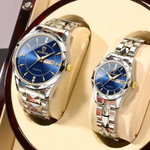China Factory Couple Fashion Montre Quartz Custom Logo Watch Men Wrist Stainless Steel Mens Women for Lover Hand Watch