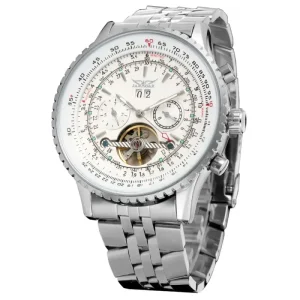 China Factory Jargar Automatic Movement Tourbillon Stainless Steel Flying Men Luxury High End Mechanical Tourbillion Watches Man