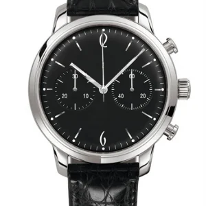 China Factory Luxury Sport Men’s Wrist Watch Stainless Steel Chronograph with Leather Band Mechanical Movement