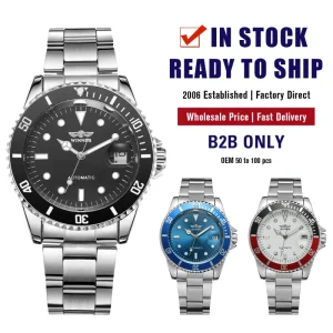 China Suppliers Factory OEM Winner Watch Male Custom Men Skeleton Automatic Mechanical Men’s Wrist Watches