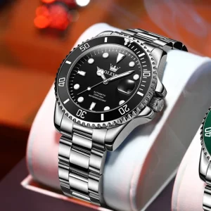 China Watch Manufacturer Silver Black 3bar Diver Hidden Clasp Tourbillion Automatic Mechanical Watches