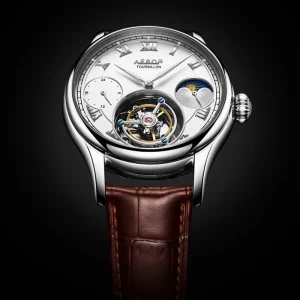 Chinese Tourbillon Watch Manufacturer Luxury Stainless Steel Sapphire Waterproof Moonphase Multifunction Mechanical Watch