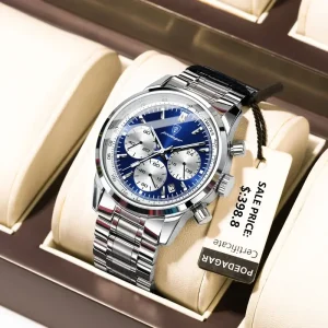 Chronograph Men Quartz Watches Luxury Stainless Steel Wristwatch Waterproof Luminous Watch for Men