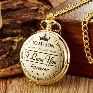Clamshell Men’s and Women’s Universal Red Vintage Red Diamond Pocket Watch Pocket Quartz Watch