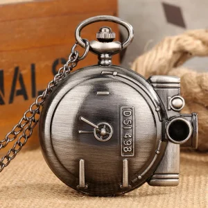 Class D51 Steam Locomotive Pocket Watch With Chain Railway Engine Vintage Necklace Pendant Jewelry for Train Collector Gift