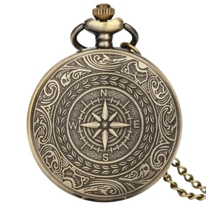 Classic Antique Vintage Quartz Zinc Alloy Metal Roman Pocket Watch with 4.7CM Dial 60g Lightweight No Waterproof