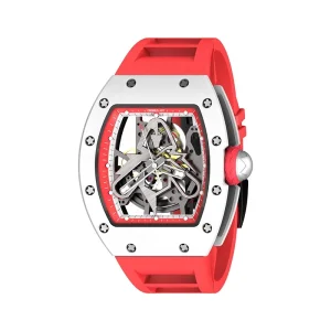 Classic Automatic Mechanical Watch for Men Carbon Fiber Transparent Back Custom Design