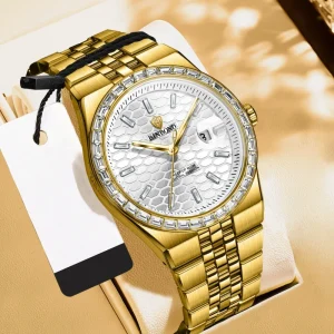 Classic Business Mens Quartz Watch Luxury Crystal Dial Small Second Hand Luminous Calendar Waterproof Stainless Steel