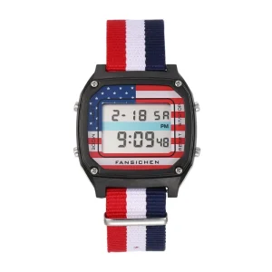 Classic Chronograph Plastic and Nylon Sports Digital Watch