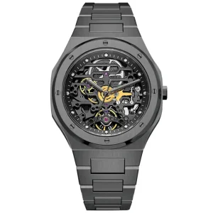Classic Hollow Skeleton Luminous Dial Customized Logo Automatic Skeleton Luxury Watch for Men