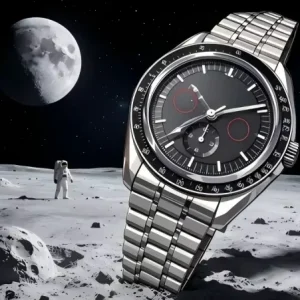 Classic Lunar Chronograph Men’s Watch Stainless Steel Bracelet Luminous Waterproof Multi functional