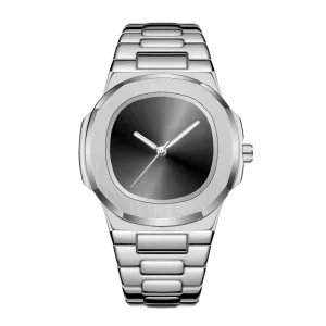 Classic Luxury Sport Waterproof Watch Stainless Steel Mechanical Movement Simple Style Daily Versatile Clear Dial
