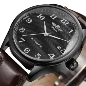 Classic Mechanical Stainless Steel Band Mens Watch Alloy Automatic Simple Design Business
