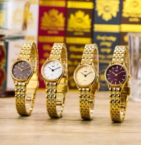 Classic Medieval Wristwatch Stainless Steel Strap Gold-colored Women’s Quartz Watch Luxurious Business Watch