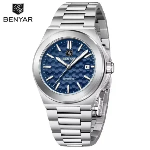 Classic Men’s Automatic Mechanical Watch Luminous Calendar Waterproof Steel Strap Business Elegant Watch for Men