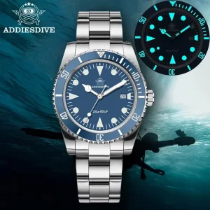 Classic Mens Quartz Watch 316L Steel Band BGW9 Luminous Japan Movement Waterproof 200m Diving Watch