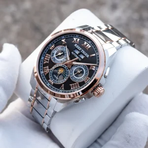 Classic Men’s Watch Moonphase Automatic 24 Hour Calendar Analog Two Tone Luminous Mechanical Clock RGA8235