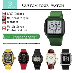 Classic Men’s Watch Outdoor Sports Personalized Electronic Watch Square Digital Display