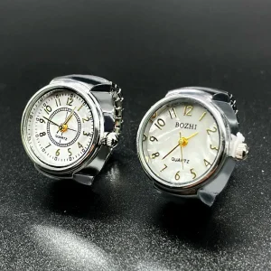 Classic Numeral Ring Watch Alloy Gold Silver Quartz Stainless Steel Elastic Band Wedding Student Gift