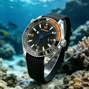 Classic Orange Black Submarine Sport Casual Multi-Functional Men’s Automatic Mechanical