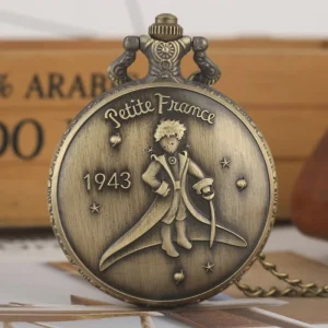 Classic Pocket Watch Movie Planet Blue Bronze Vintage Quartz Pocket Watch for Boys