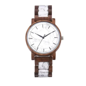 Classic Quality Bamboo and Wooden Band Stone Dial Custom Quartz Watch