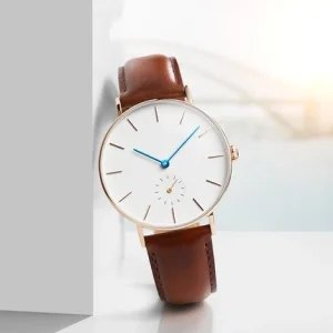 Classic Quartz Watches Genuine Leather Bracelet Strap Unisex Watches Business Men Watch