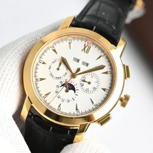 Classic Retro Style Fashionable Watch Genuine Leather Strap Luxurious Wristwatch for Men Business Gatherings Formal Dress Watch